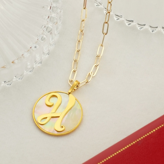 Buy Mother of Pearl Initial Necklace Gold Initial Monogram Freshwater Pearl  Necklace Real Pearl Necklace Gift for Her Anti Tarnish Waterproof Online in  India - Etsy