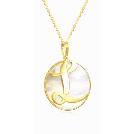 N323 Paloma Mother Of Pearl Monogram Necklace Collection