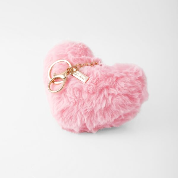 Fur Pink Heart Bag Charm