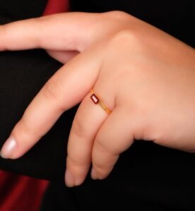 Alternative view of Celia "Garnet" Ring