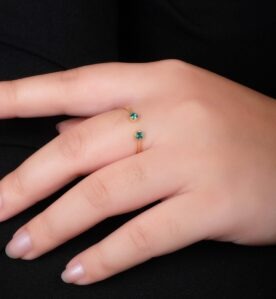 Alternative view of Wella "Emerald and Emerald" Ring