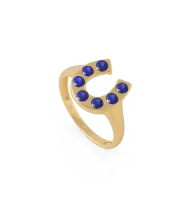 Azure Spirit Horseshoe Ring